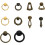 PILYON drawer pulls ring style black 10 pack 7