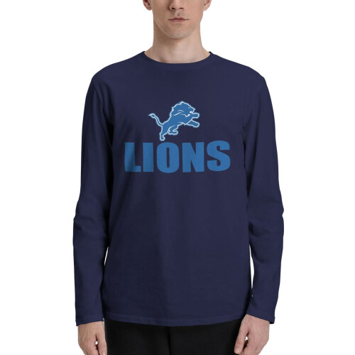 Ανδρικό T-shirt με μακριά μανίκια DET Lions και στρογγυλή λαιμόκοψη1
