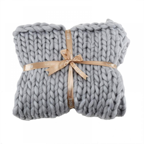 Acrylic knitted blanket multicolor rough texture 150x200 cm