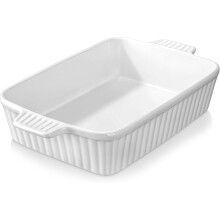 Ceramic Baking Dish 9x13 Inch with Handles White
