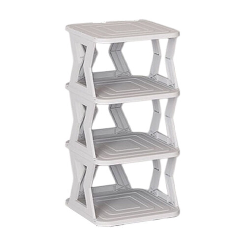 Shoe Rack Entryway Cabinet 4-Tier Plastic 21.26In 1