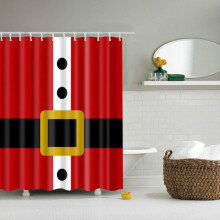 Christmas Shower Curtain 71x71 Inch 3D Santa Tree Reindeer