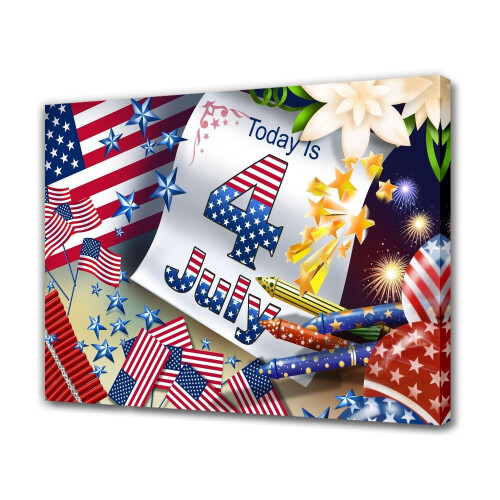 Independence Day Canvas Poster 12x18 inch