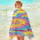 Toalha de praia de microfibra rosa tie-dye 76 x 152 cm 4