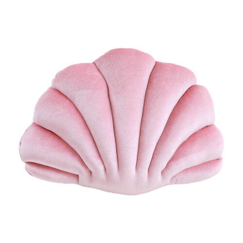 Shell-shaped velvet throw pillow 3D insert
