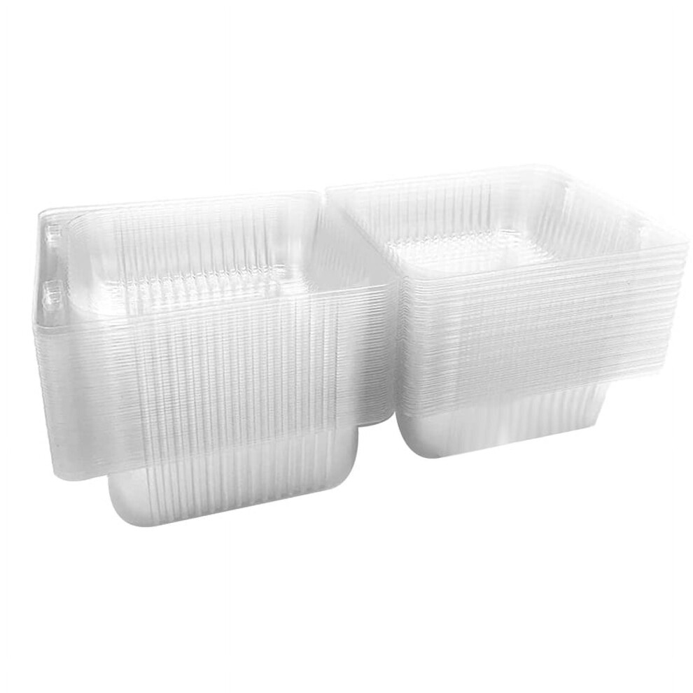 Cake Slice Boxes Clear Stackable Square 100 pcs