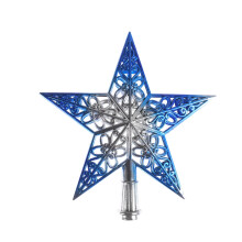 Christmas tree star topper ornament silvery blue