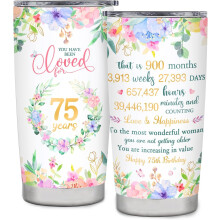 75th Birthday Tumbler for Women 20 oz