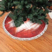 Christmas tree skirt fringed lace 30 inch