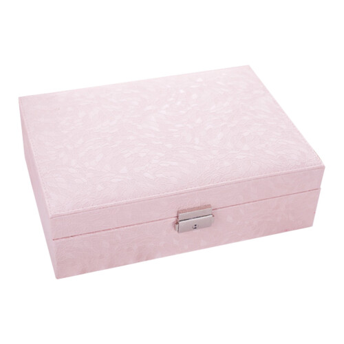 Kiplyki Jewelry Box with Lock and Mirror 2-Layer