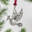 Christmas tree pigeon pendant ornament silver 2.1 in 1