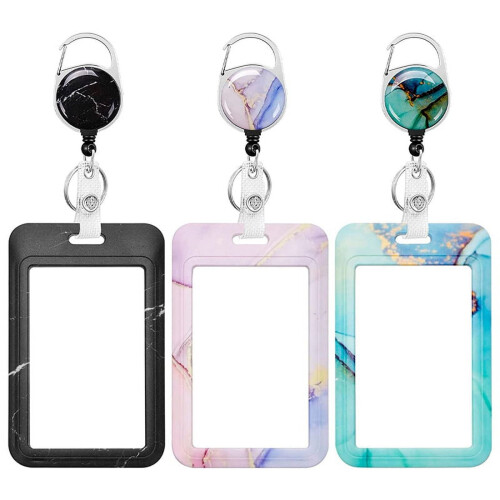 Badge holder with retractable reel 3 pack