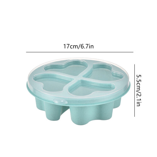 Heart-Shaped 4-Compartment Snack Box with Lid, Stackable, 2
