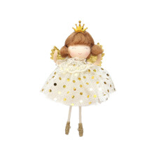 Christmas Angel Ornament Polka Dot Bubble Skirt Gold
