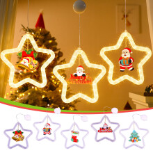 Christmas window pendant with LED lights and suction cup