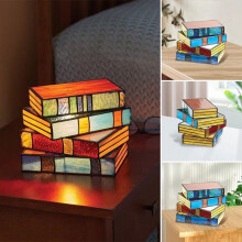 Vintage stacked book lamp decorative bedside lamp