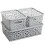 Stackable Storage Bins with Lids Gray Set of 3 1
