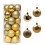 Gold Glitter Plastic Christmas Ornaments Set 24 pcs 1