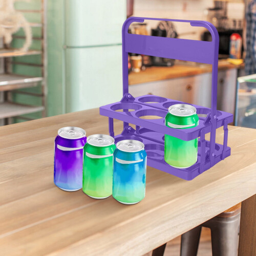 Foldable Plastic Drink Carrier with Handle 6-Cup 2