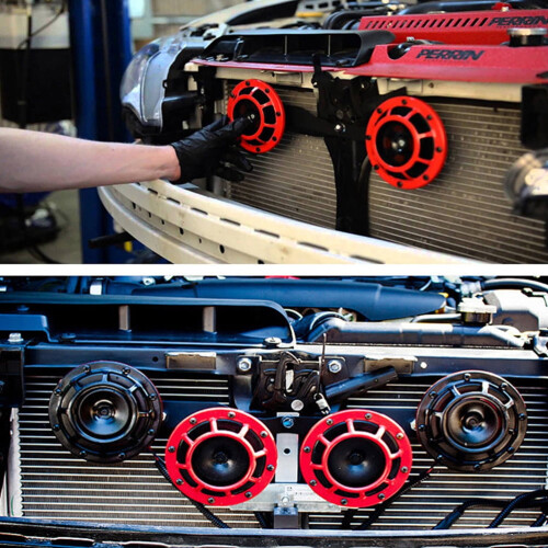 BESTONZON Red Electric Car Horn Pair 1