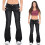 Schwarze Damen-Schlagjeans mit mittelhohem Bund, Größe S 6