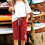 Girls Bermuda Shorts Red Solid Elastic Waist Knee Length 4