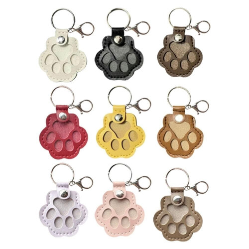 Porte-clés en cuir en forme de patte de chat rose clair (1 pièce) 2