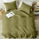 Olive Green Quilt Set King Size Microfiber Coin Pattern 1 3