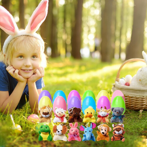 Easter Eggs with Plush Animal Toys 12-Pack 2