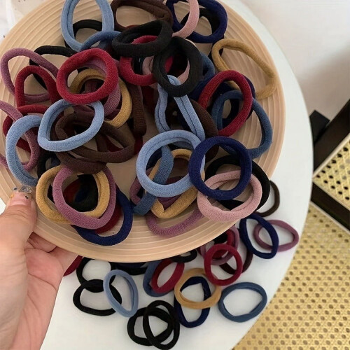 Women's Candy-Colored Nylon Scrunchies Set 50 pcs 2
