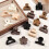 Flower Hair Claw Clips Matte Rectangle 5 Pcs 2