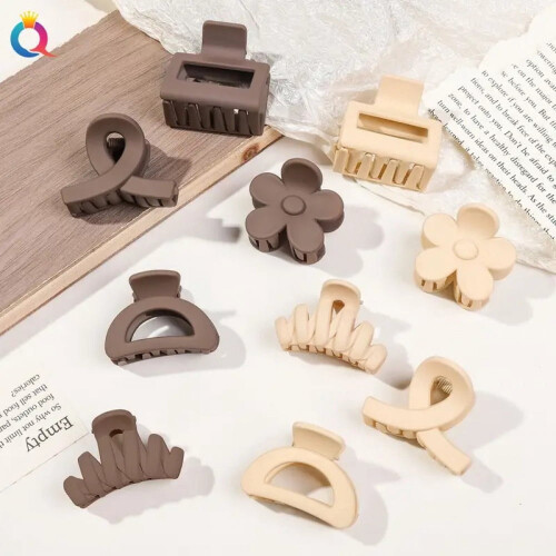 Flower Hair Claw Clips Matte Rectangle 5 Pcs 2