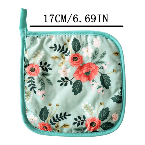 Blommiga ugnsvantar och grytlappar, set, 2 delar 2