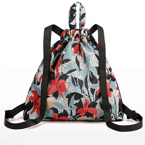 Mochila de viagem com fecho de cordão e compartimento seco/molhado. 1