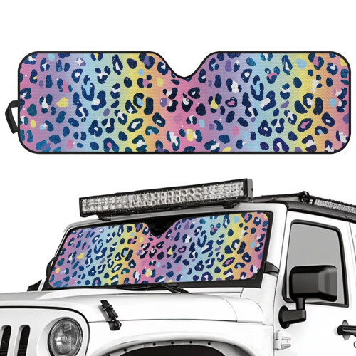 Windshield Sun Shade for JK JKU TJ 2D 4D Cheetah Leopard 1