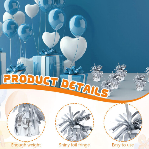 Black Metallic Balloon Weights Decorative Anchors 6 pcs 2