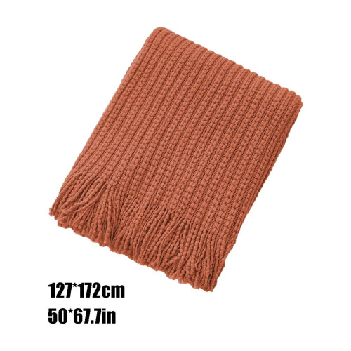 Knitted Throw Blanket with Fringe 5068 inch 2