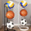 Basketball Storage Rack Rolling Vertical Stand 1 Pack 4