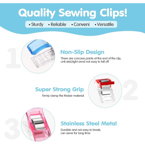 RUseeN sewing clips for fabric and quilting 100 pcs 1
