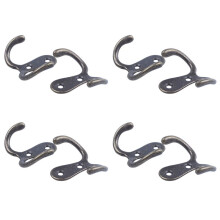 8 X Screw Hook Retro Metal Double Hook Metal Wall Mount Hanger Coat Antique Bronze for Hats