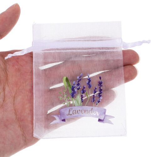 Lavender Sachet Bags Purple Mesh Drawstring 20 Pcs 2