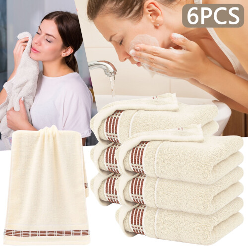Lot de 6 serviettes de toilette en coton rayé, 3473cm 1