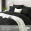 Ensemble de couette Queen uni géométrique noir 7 pièces 2