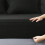 Ensemble de couette Queen uni géométrique noir 7 pièces 5