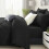 Ensemble de couette Queen uni géométrique noir 7 pièces 6