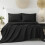 Ensemble de couette Queen uni géométrique noir 7 pièces 7