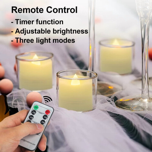 Candele LED senza fiamma con timer e telecomando (confezione da 9) 2