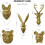 Γλυπτό τοίχου Gold Fox Vintage 3D Decor 9,4 ιντσών 7