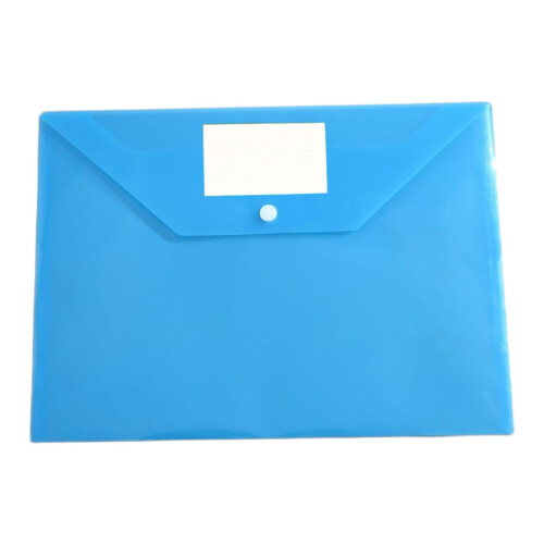 Clear Plastic File Folders with Label Pockets and Snaps, 1