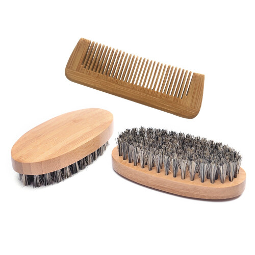 Bamboo Beard Brush and Comb for Men 2